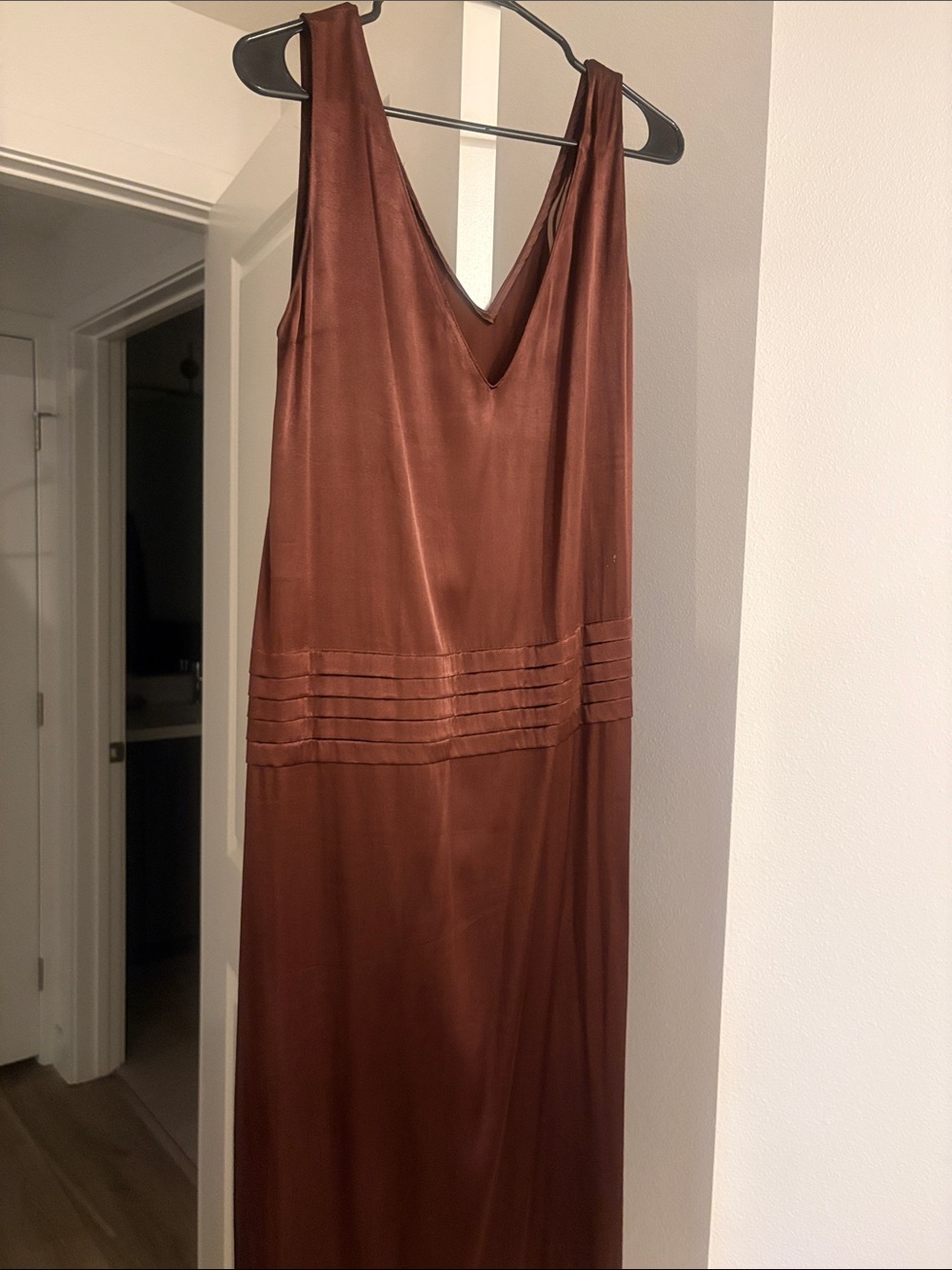 Zara Brown Fringe Maxi Dress with V-Neck - Picture 4 of 5